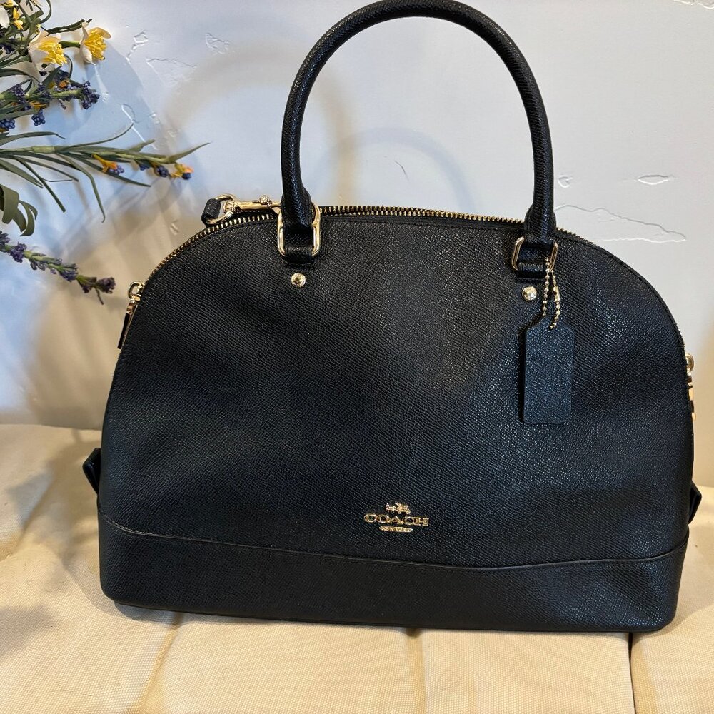 COPY - Coach F57524 Cross Grain Leather Sierra Satchel Black